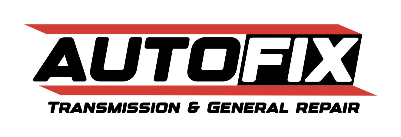 AutoFix wordmark in black and red over the words Transmission & General Repair