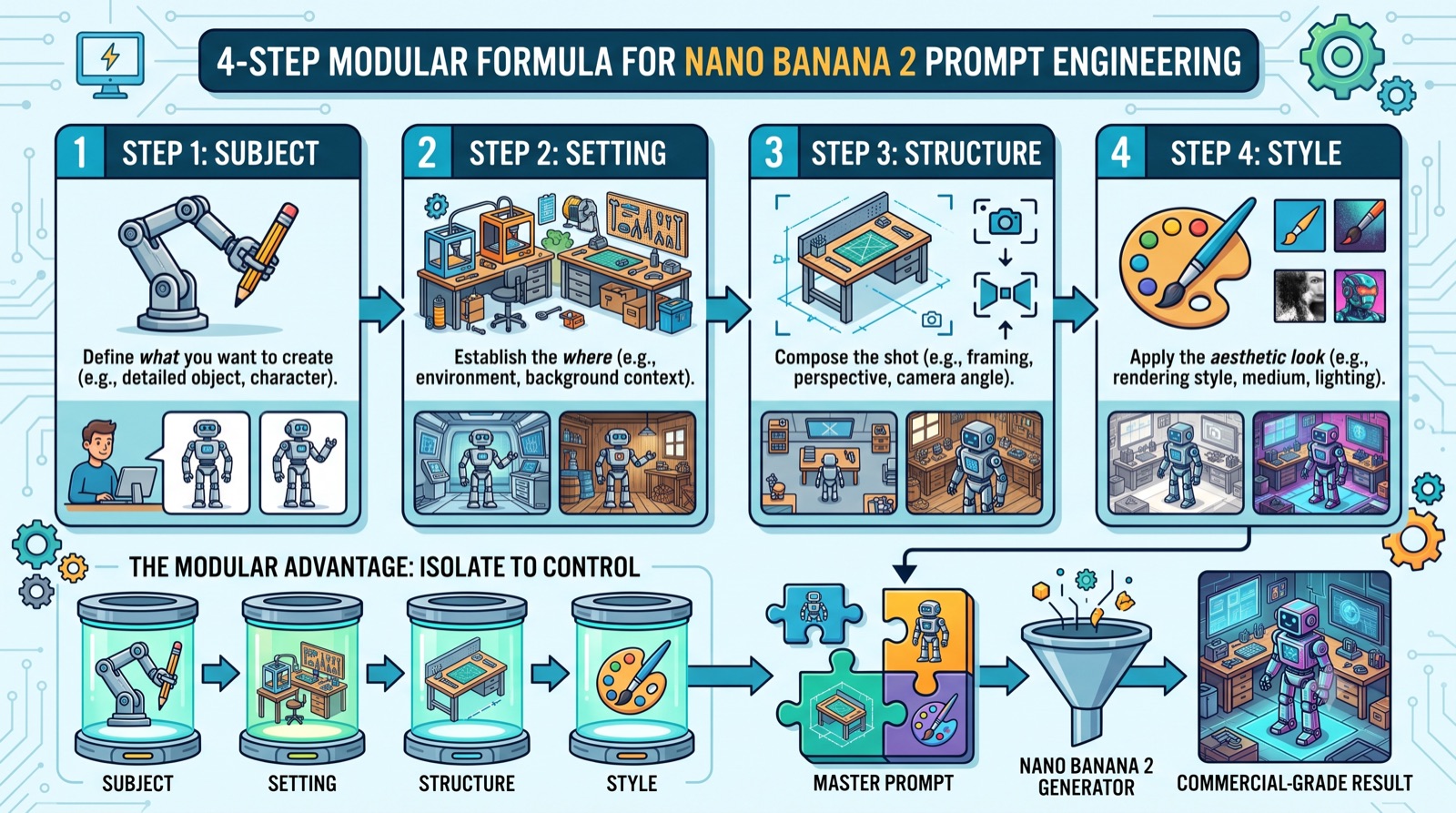 Four-step prompt engineering diagram