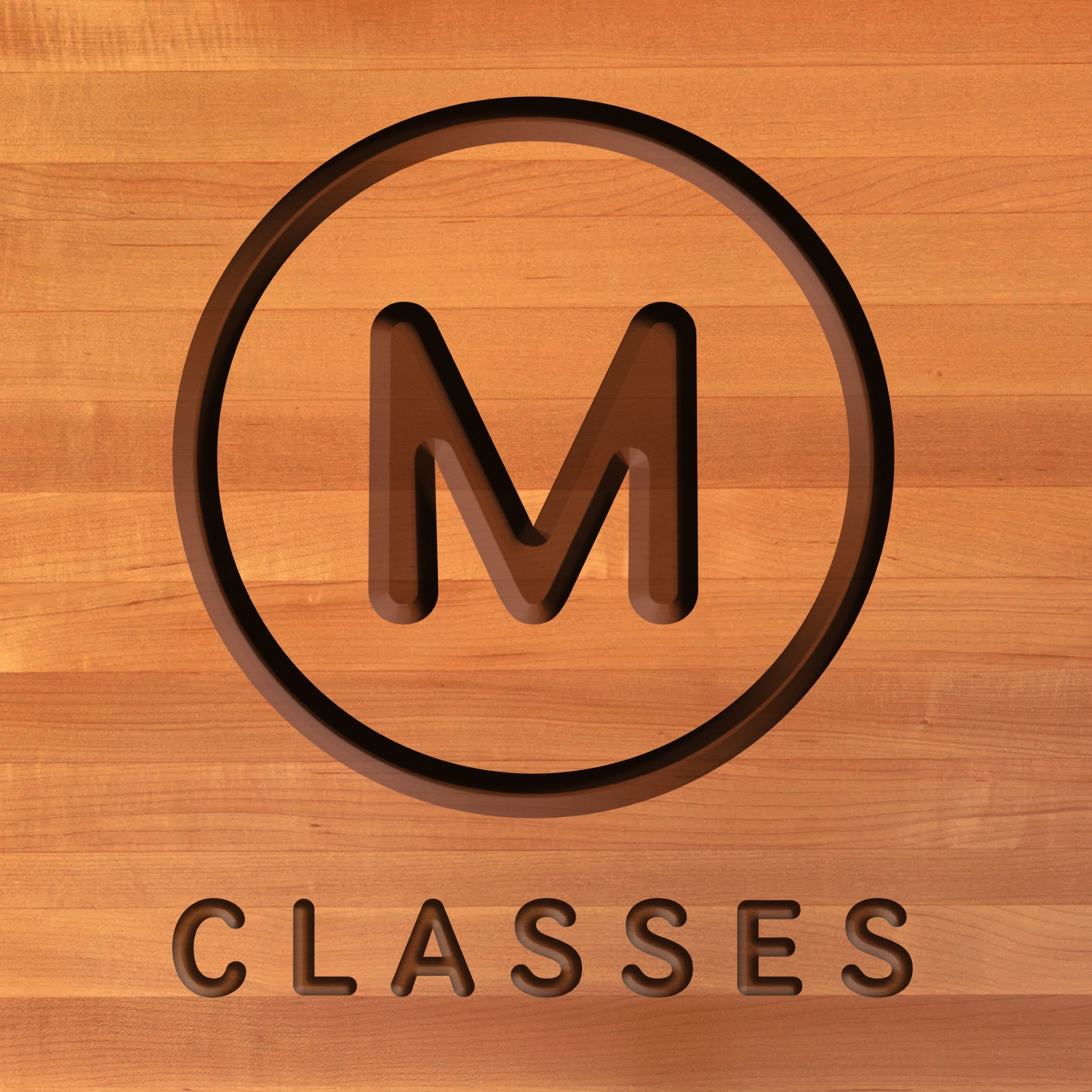 Wood-textured M icon labelled Classes