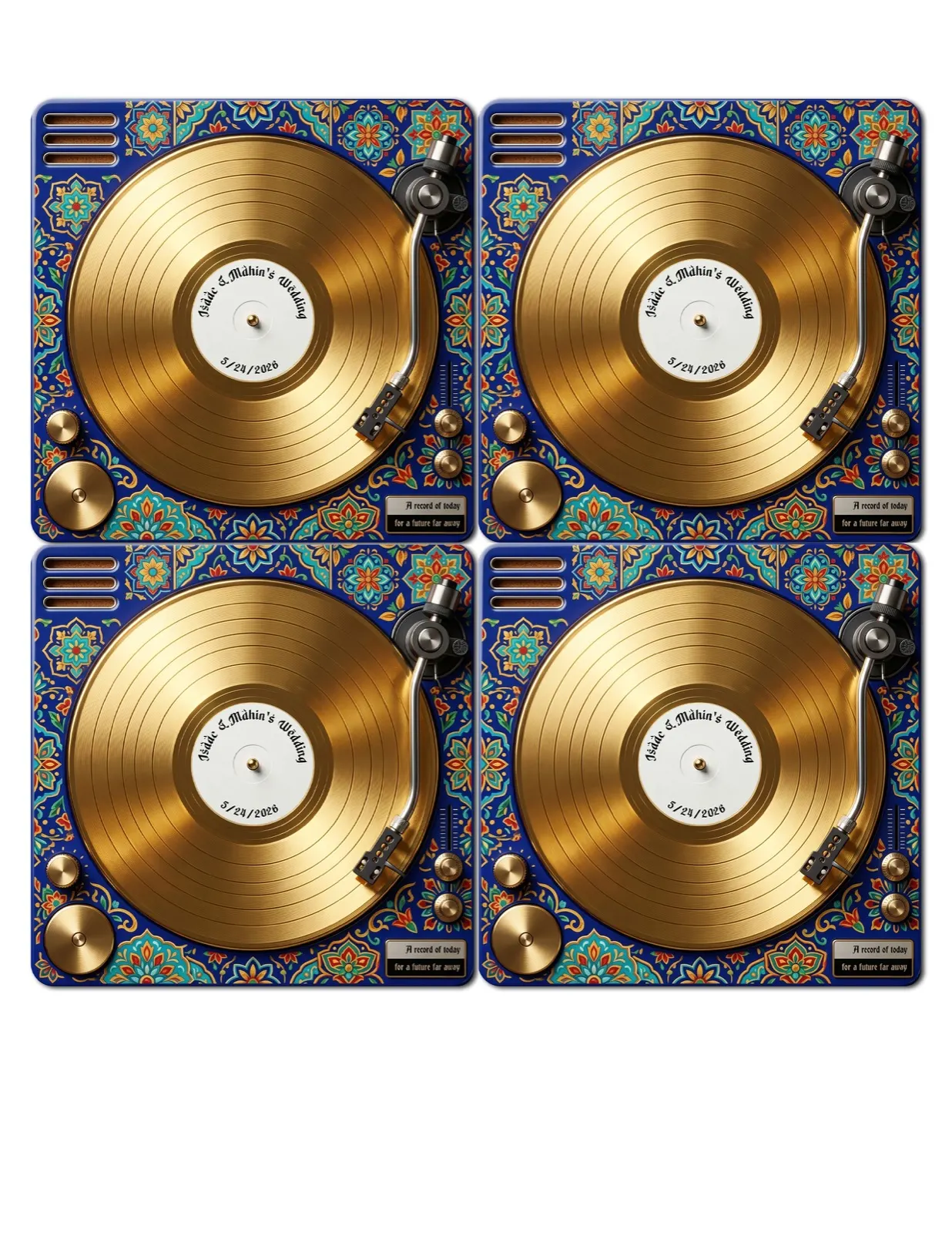 Turntable coasters, blue