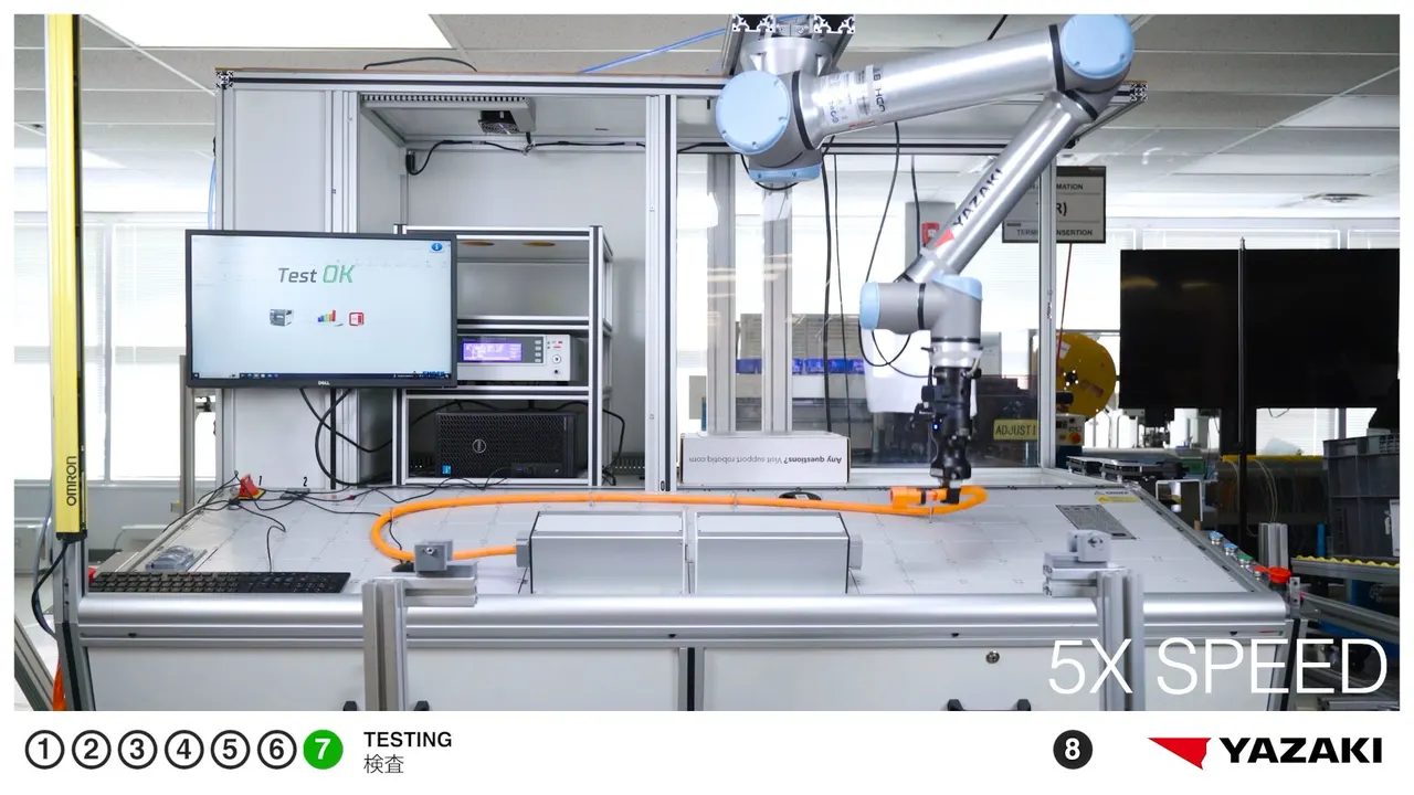 The finished harness on the tester
